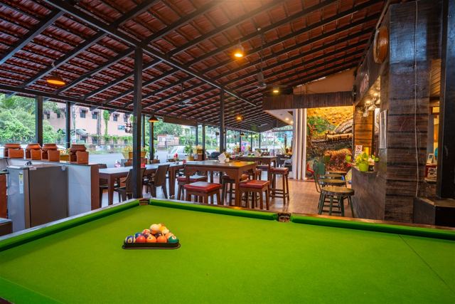 Pool table in the bar area