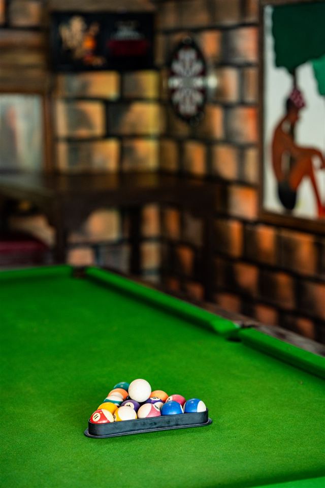 Pool table close-up