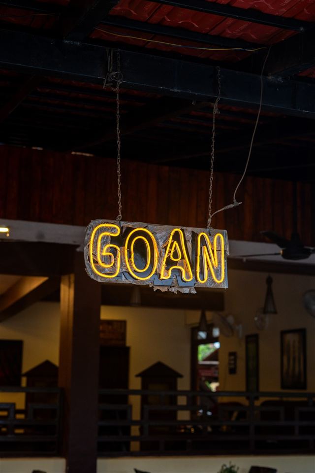 Goan neon sign in the bar